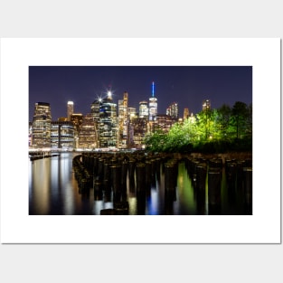 New York City at Night Posters and Art